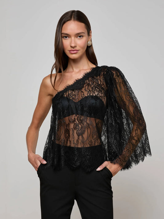 VIANNA LACE TOP - BLACK
