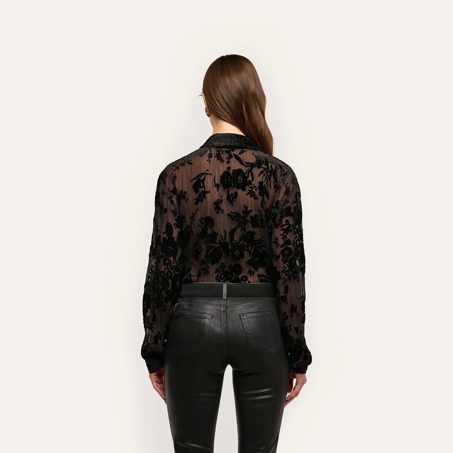 *PREORDER* LAURENT VELVET BLOUSE - BLACK