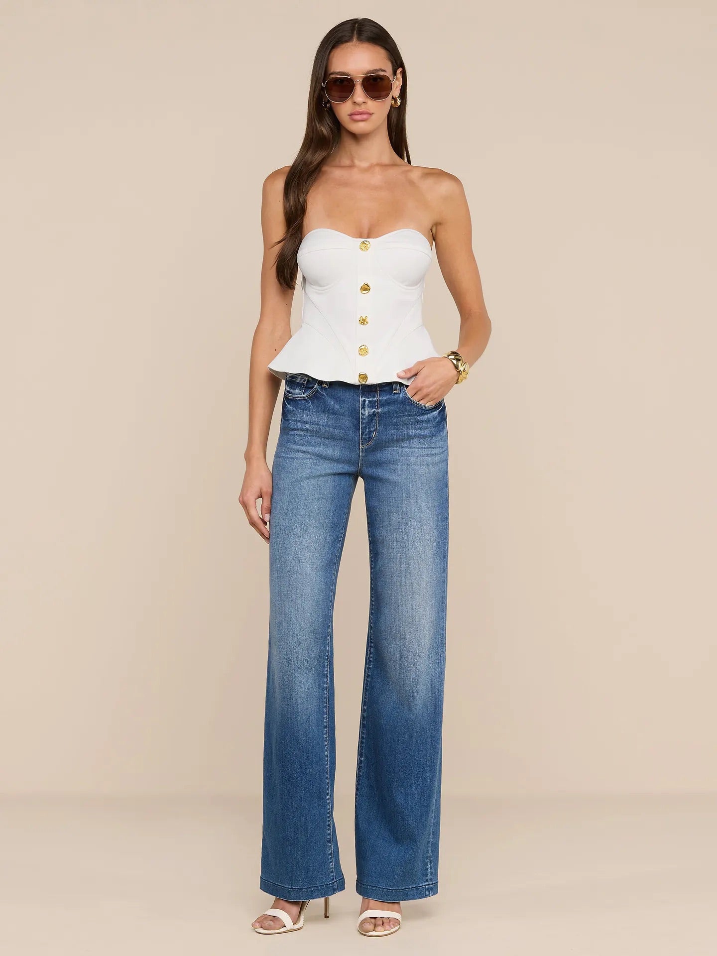 ANNA CORSET TOP - WHITE