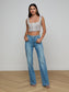 MUNRO BRALETTE TOP - BLUE/BEIGE TWEED