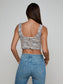 MUNRO BRALETTE TOP - BLUE/BEIGE TWEED