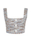 MUNRO BRALETTE TOP - BLUE/BEIGE TWEED