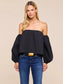 *PREORDER* SARAI OFF-SHOULDER TOP -  BLACK