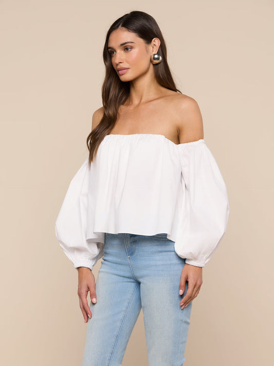SARAI OFF-SHOULDER TOP -  WHITE