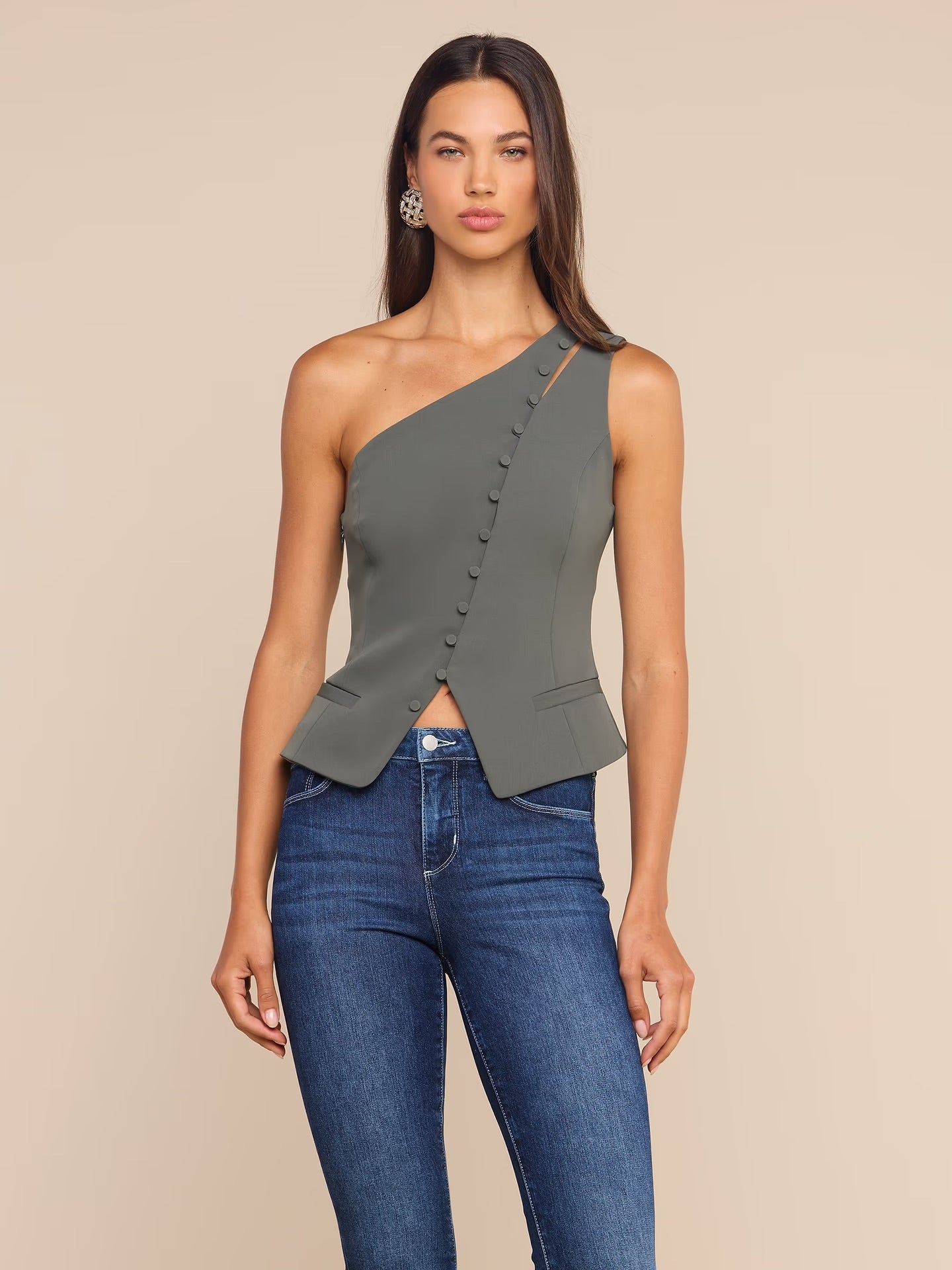ZINNIA VEST - ASH OLIVE