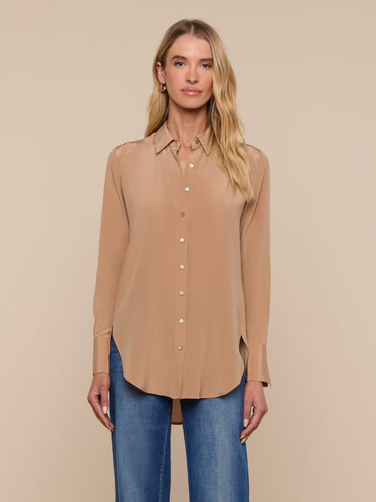 BABETTE SILK BLOUSE - DARK CAPPUCCINO