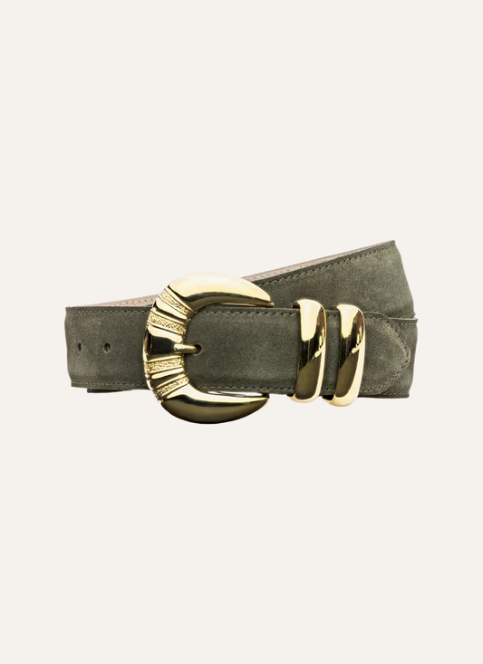 *PREORDER* YARROS SUEDE BELT - OLIVE