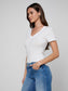 BECCA V-NECK TEE - WHITE