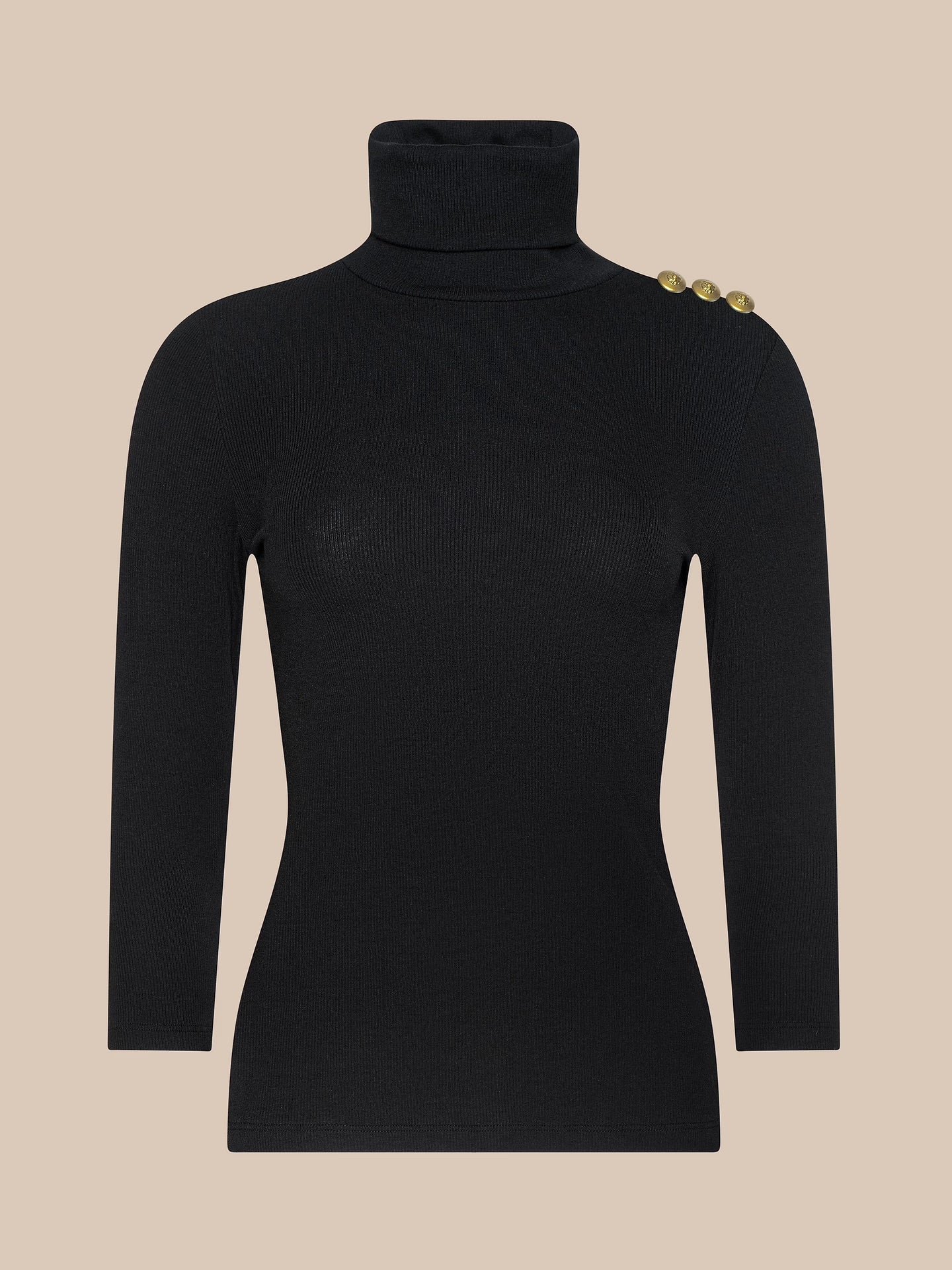 AJA TURTLENECK - BLACK/GOLD