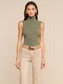 CECI SLEEVELESS TOP - ASH OLIVE/GOLD