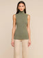 CECI SLEEVELESS TOP - ASH OLIVE/GOLD