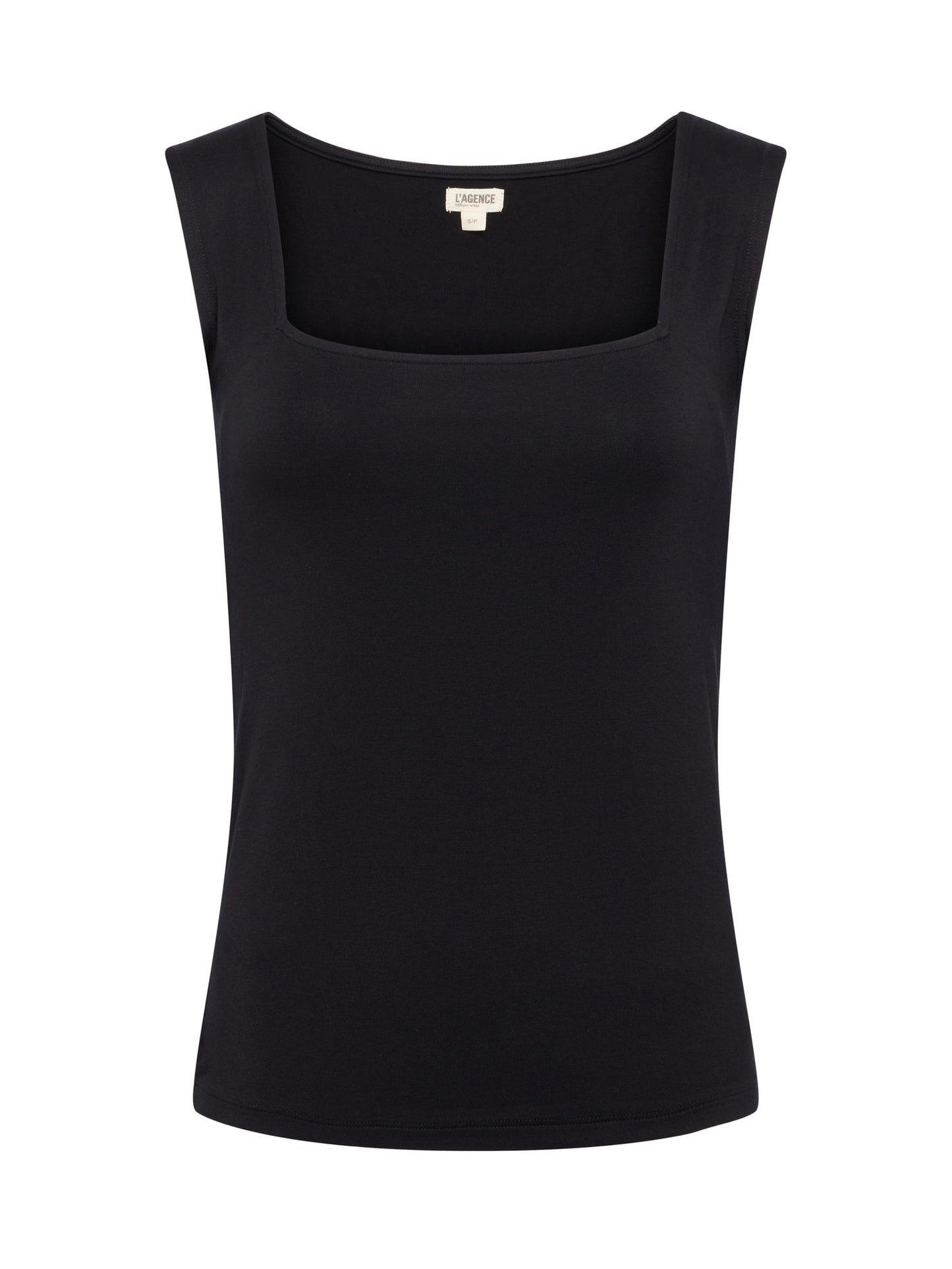 KAELI SQUARE NECK TOP - BLACK