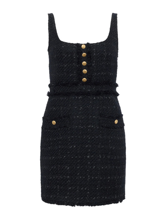 VALLI TWEED MINI DRESS - BLACK