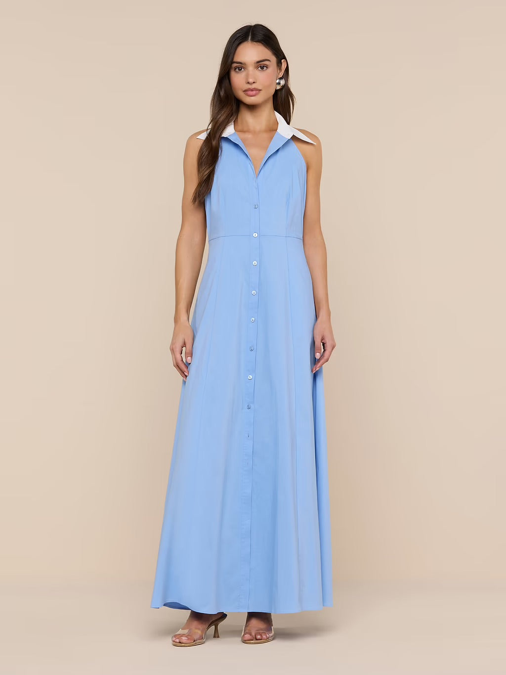 MAURIE HALTER MAXI DRSS - VISTA BLUE/WHITE