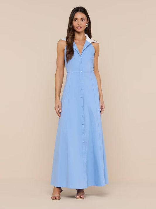 MAURIE HALTER MAXI DRSS - VISTA BLUE/WHITE