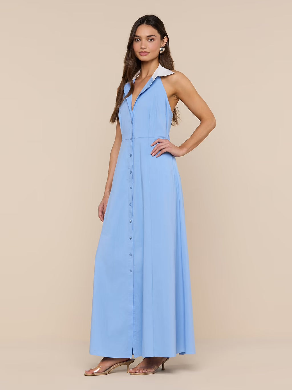 MAURIE HALTER MAXI DRSS - VISTA BLUE/WHITE
