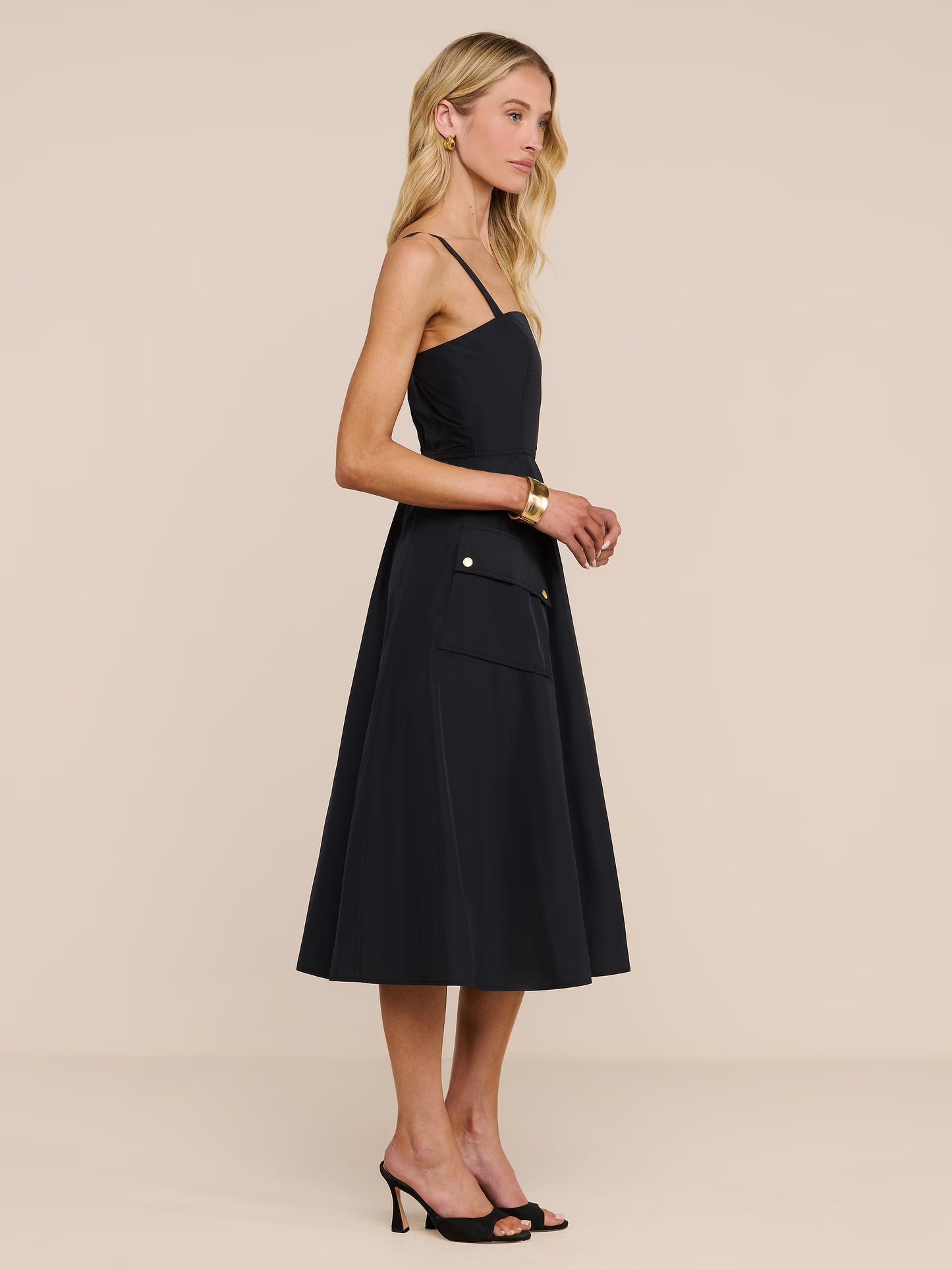 *PREORDER* AYELA MIDI DRESS - BLACK/GOLD