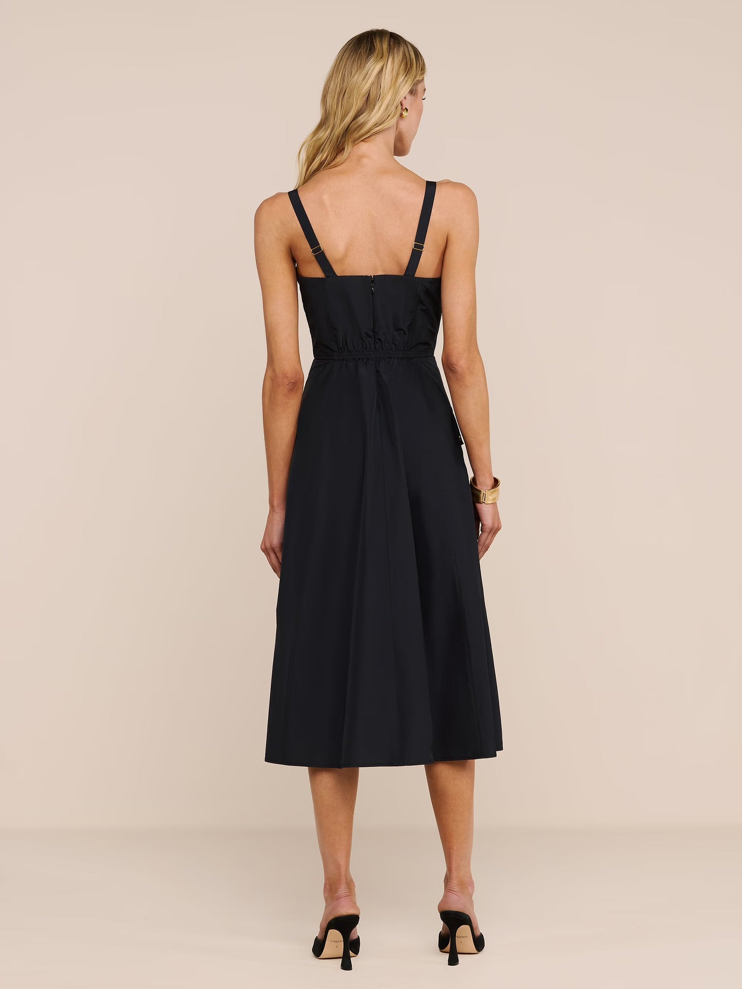 *PREORDER* AYELA MIDI DRESS - BLACK/GOLD