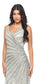 LONG V BEADED DRESS - SILVER