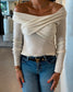 KINSLEE OFF SHOULDER KNIT - WHITE