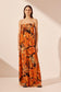 SANTOS STRAPLESS MAXI DRESS - TANGERINE/ MULTI