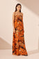 SANTOS STRAPLESS MAXI DRESS - TANGERINE/ MULTI