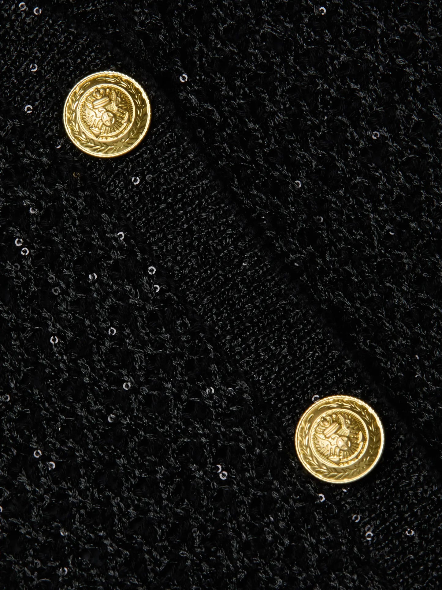 BLANCA SEQUIN CARDI - BLACK GUNMETAL