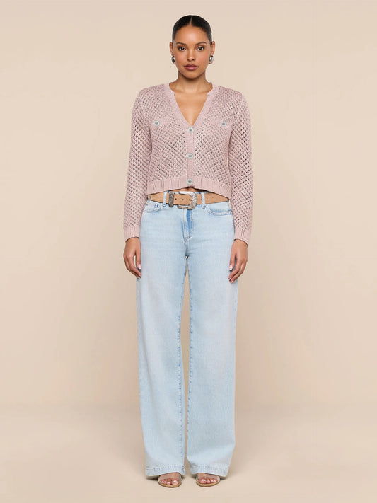 *PREORDER* BLANCA SEQUIN CARDI - ADOBE ROSE