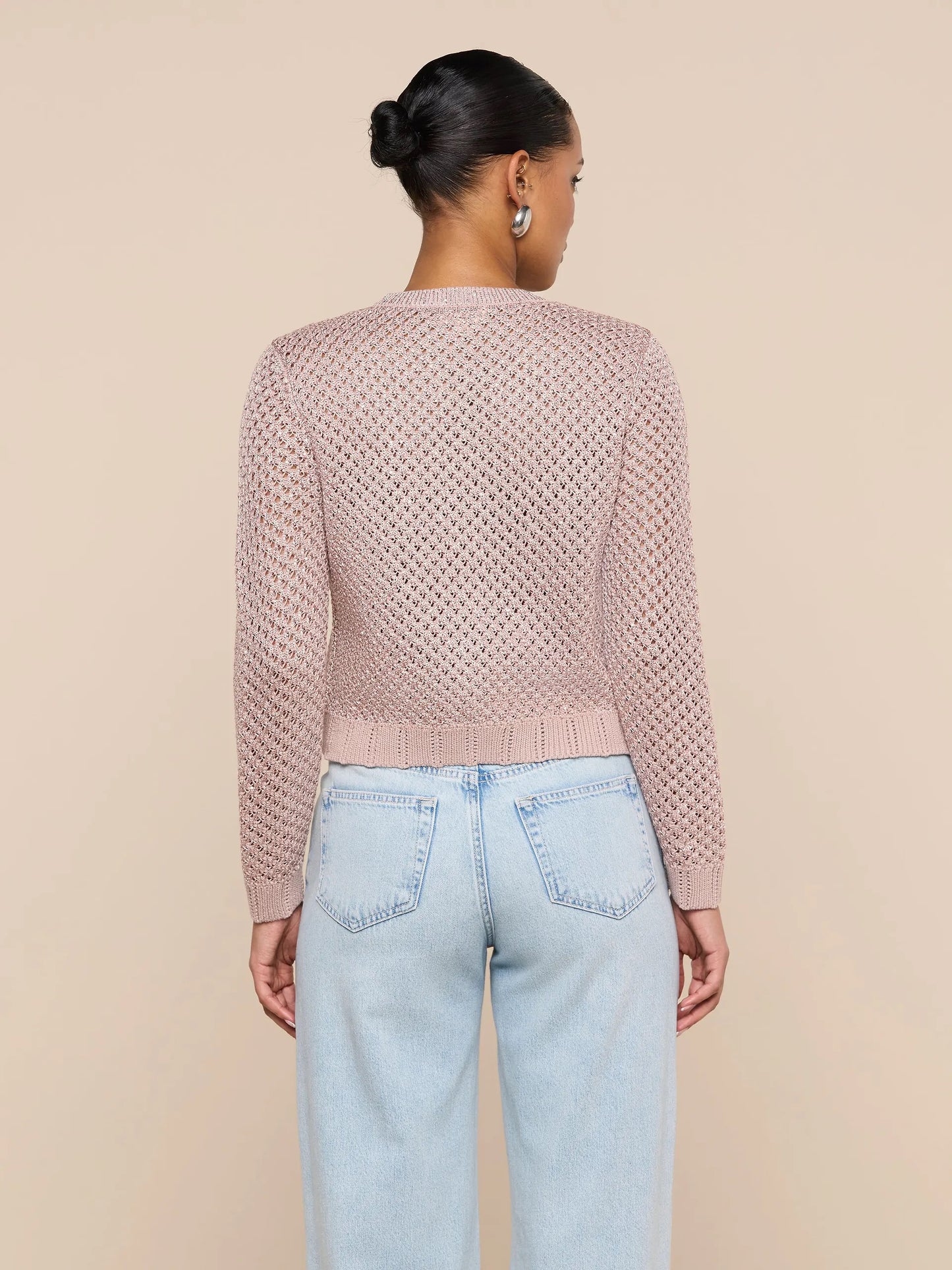 BLANCA SEQUIN CARDI - ADOBE ROSE