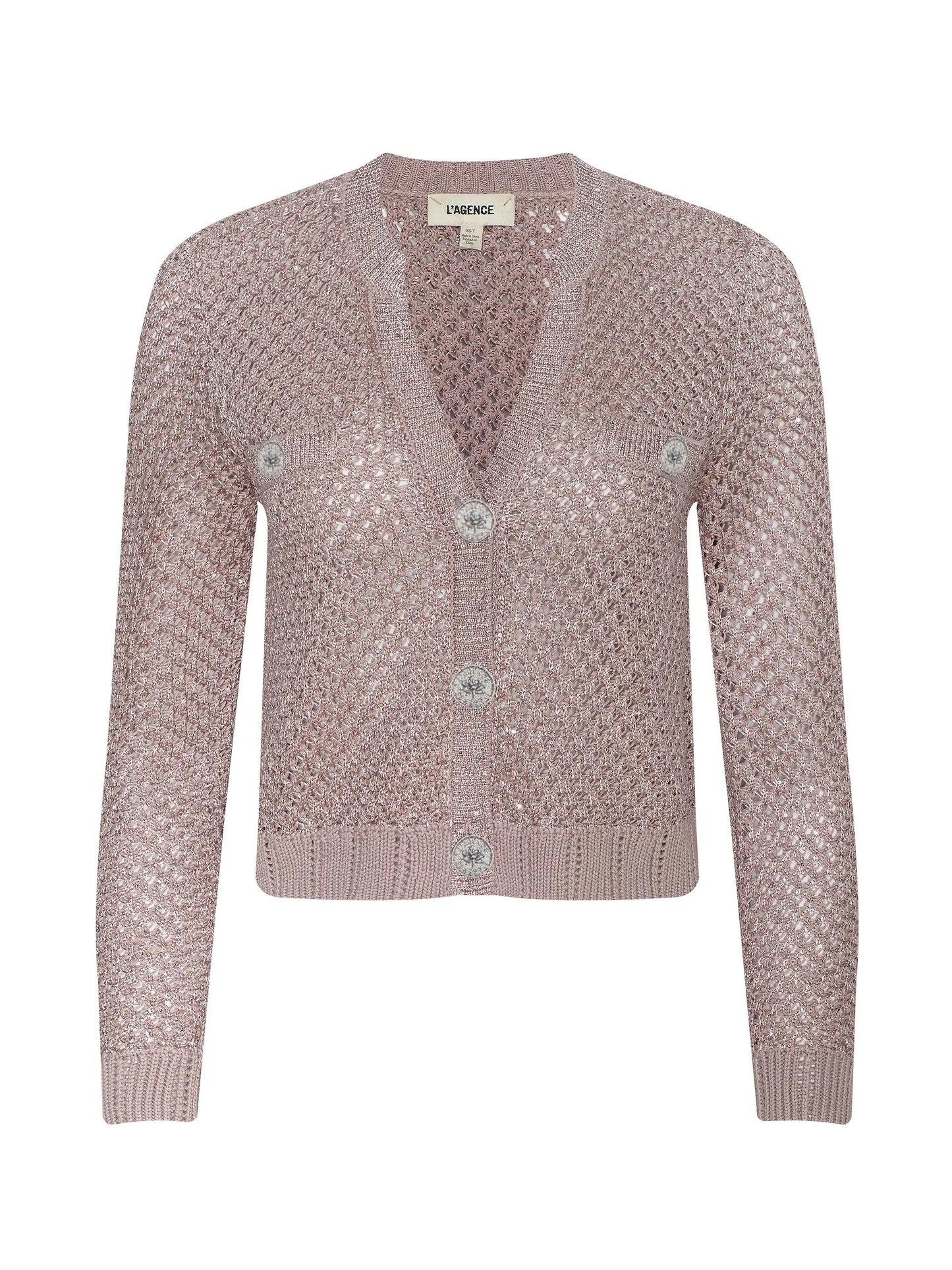 BLANCA SEQUIN CARDI - ADOBE ROSE