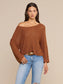 ETHAN KNIT PULLOVER - DARK CARAMEL