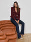 *PREORDER* BETHANY KNIT BLAZER - DARK SYRAH/GOLD