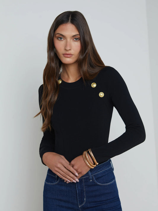 *PREORDER* GRETCHEN PULLOVER - BLACK/GOLD