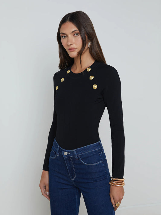 *PREORDER* GRETCHEN PULLOVER - BLACK/GOLD