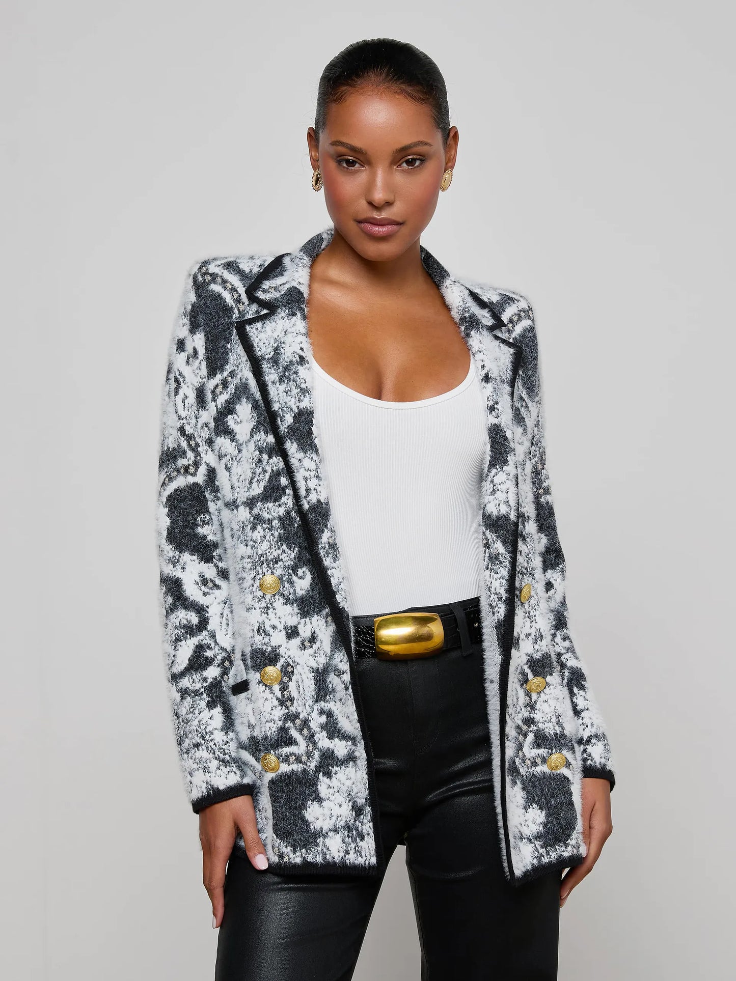 *PREODER* EILEEN KNIT BLAZER - BLACK/ECRU