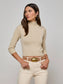 KAMDYN CROP MOCK NECK - WARM SAND/GOLD