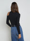 *PREORDER* AZIA CUTOUT KNIT TOP - BLACK
