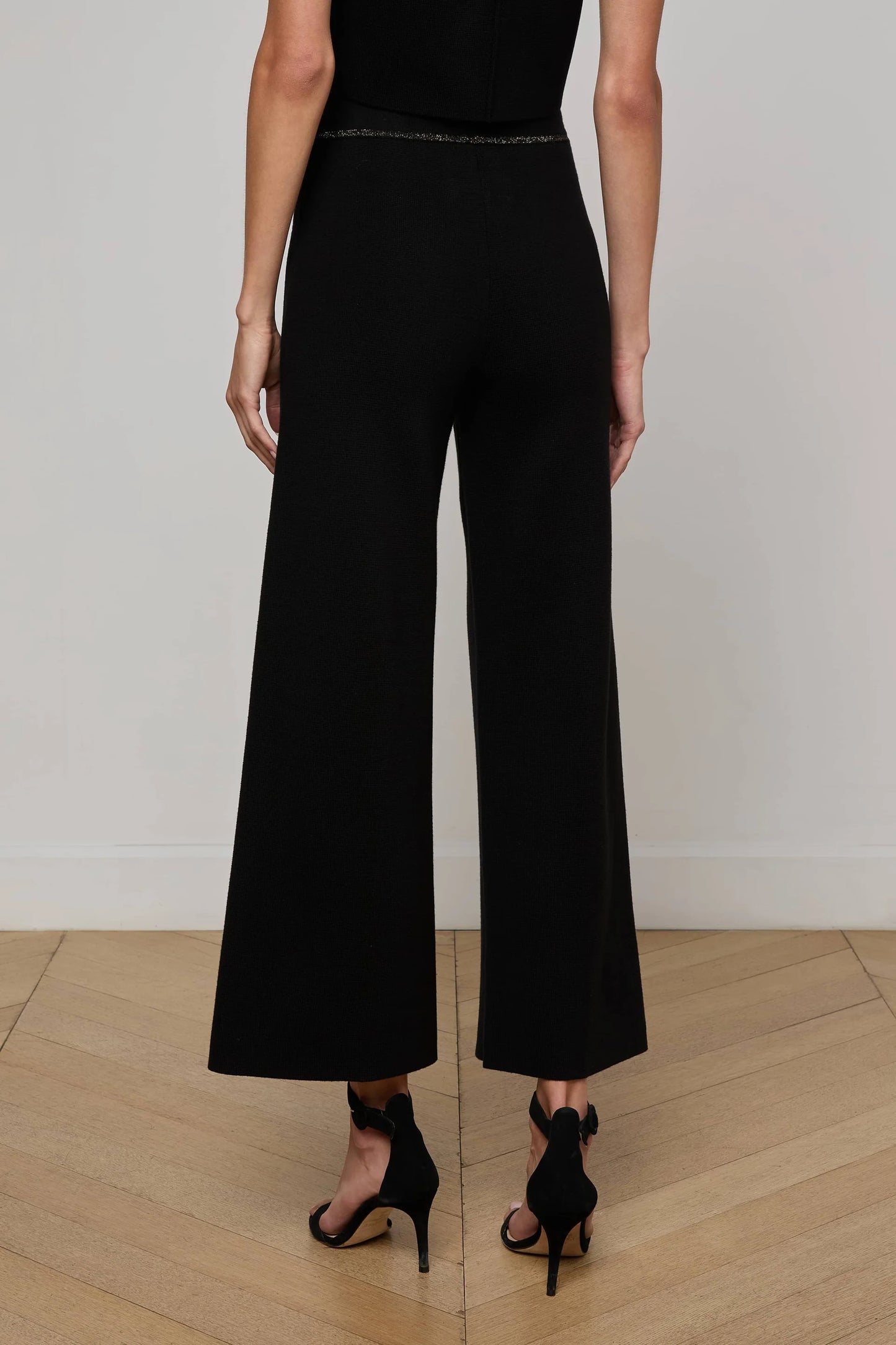 MADRID WIDE LEG KNIT PANT - BLACK