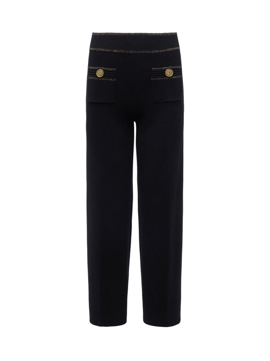 MADRID WIDE LEG KNIT PANT - BLACK
