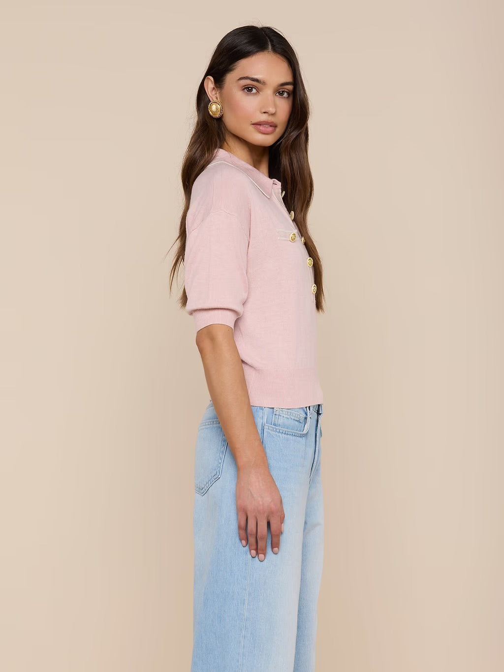 MASAKI SWEATER - NECTAR PINK/IVORY/GOLD