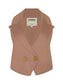 ZADIE KNIT VEST - DARK CAPPUCCINO/GOLD