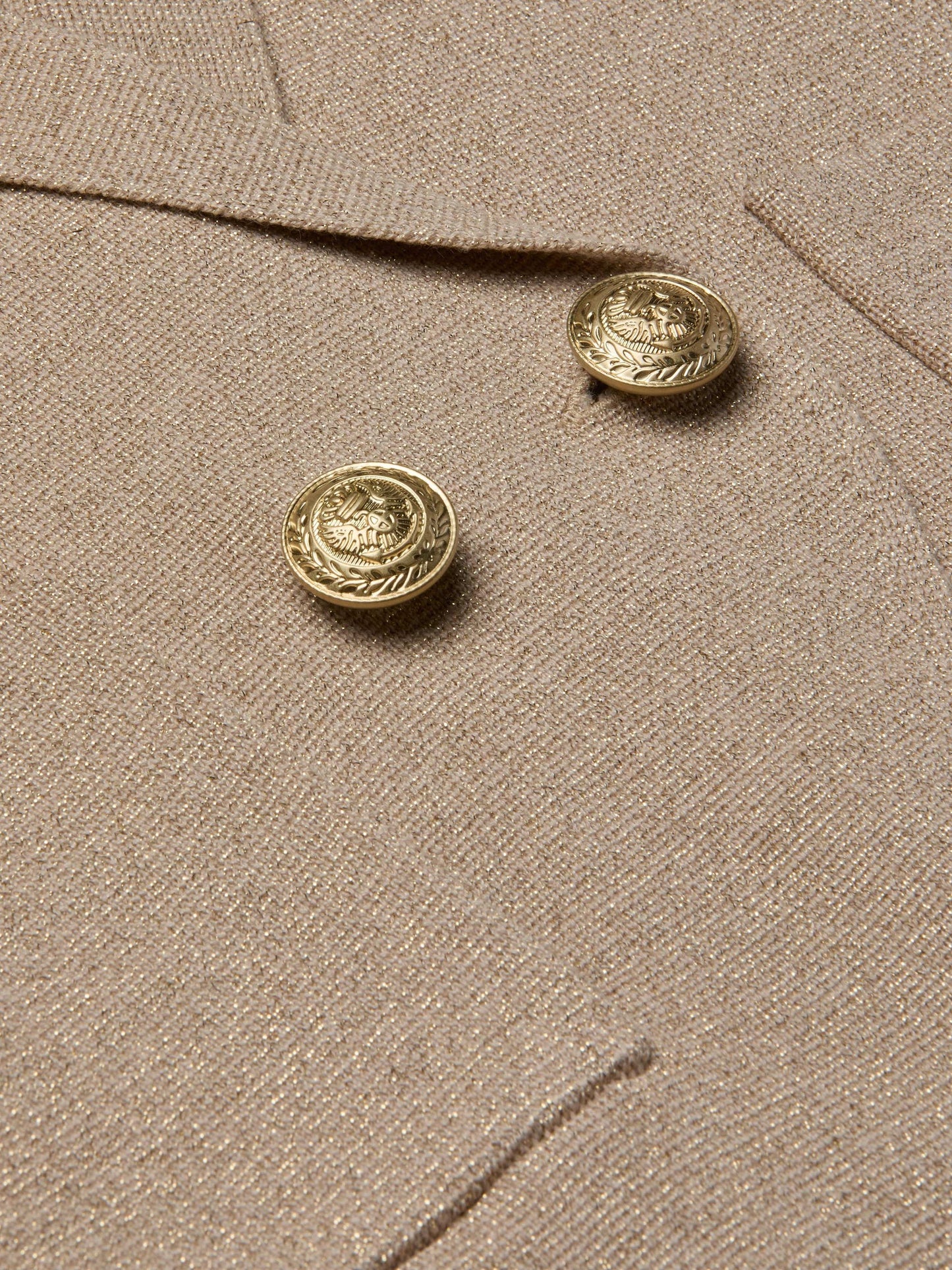 SOFIA KNIT BLAZER - PALE KHAKI/GOLD