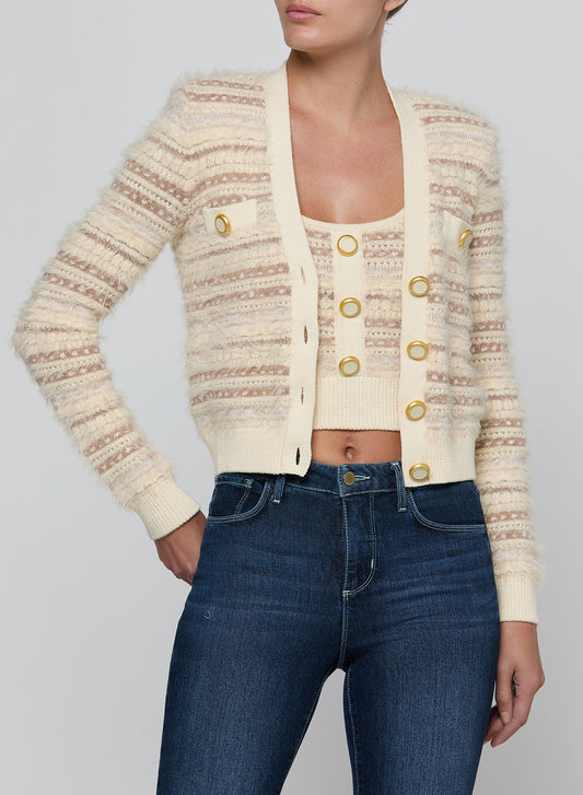 *PREORDER* ARIADNE CARDI - ECRU/NATURAL MULTI