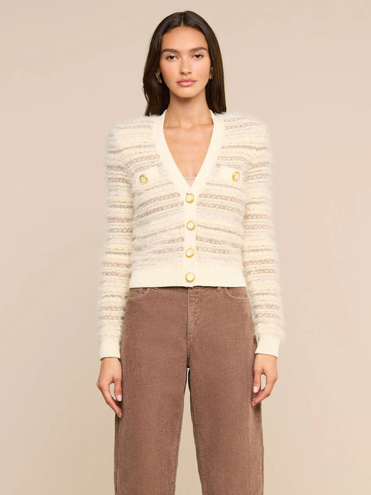 ARIADNE CARDI - ECRU/NATURAL MULTI
