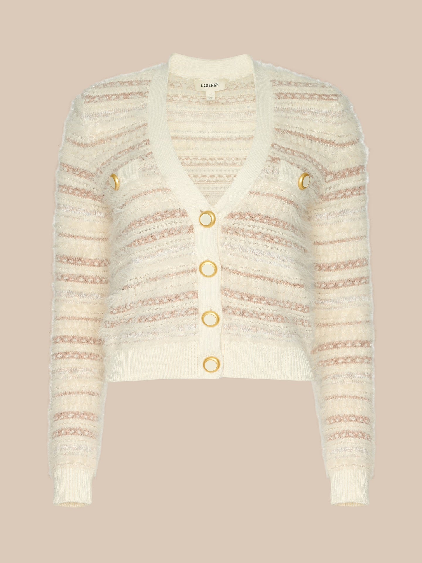 ARIADNE CARDI - ECRU/NATURAL MULTI