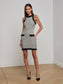 ALANNA KNIT SHIFT DRESS - WHITE/BLACK