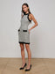ALANNA KNIT SHIFT DRESS - WHITE/BLACK