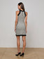 ALANNA KNIT SHIFT DRESS - WHITE/BLACK