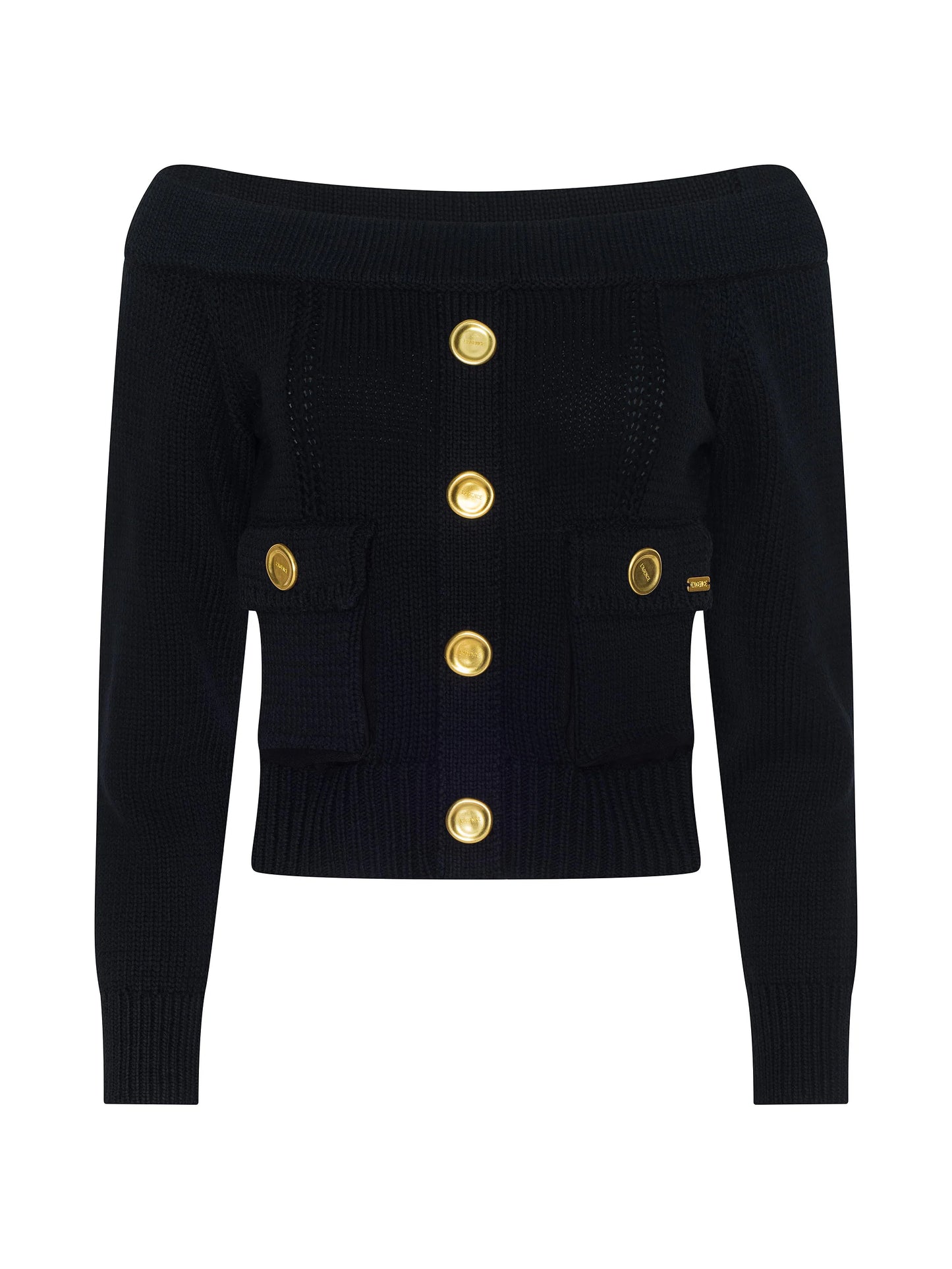 TERI OFF SHOULDER TOP - BLACK/GOLD