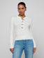 RONDA KNIT HENLEY TOP - IVORY/GOLD